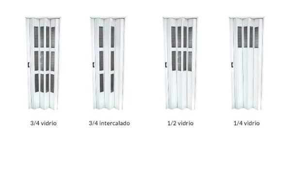 Puertas plegadizas plásticas - 1/2 Vidrio